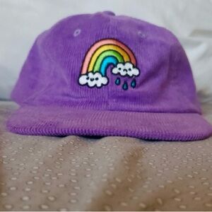 Wokeface No Rainbows Without Rain Purple Corduroy Hat